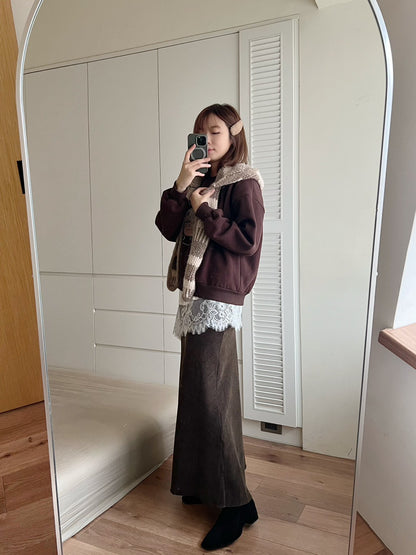 KL1046 絨面魚尾長裙