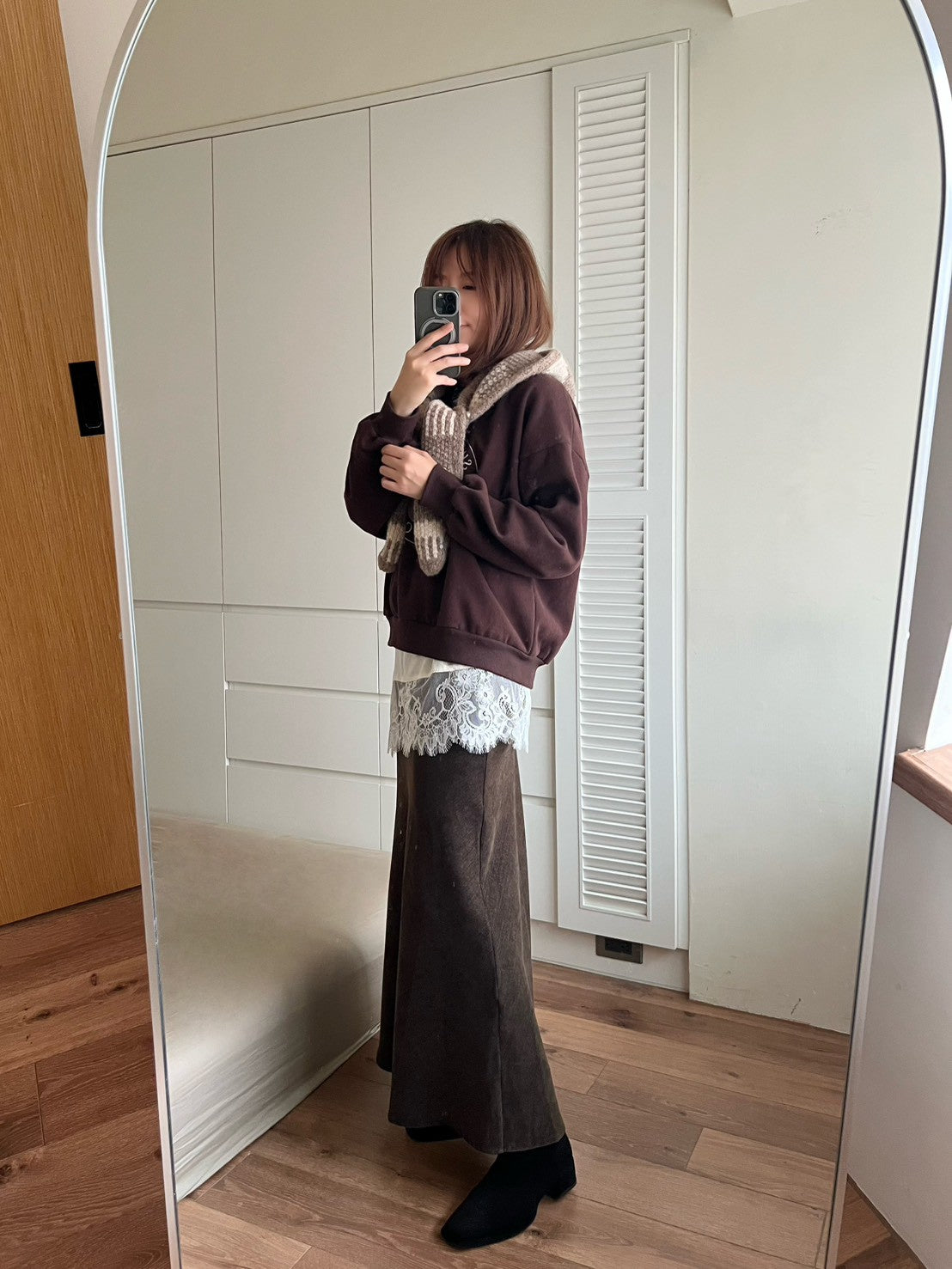 KL1046 絨面魚尾長裙