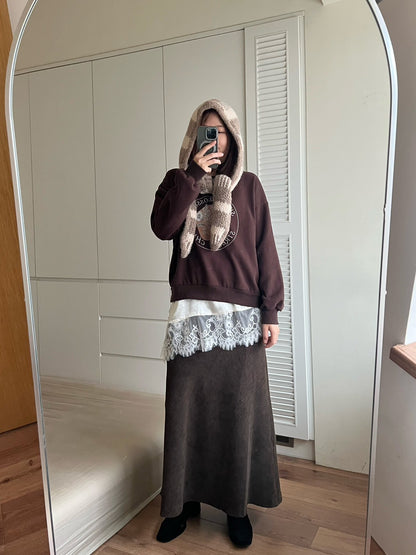 KL1046 絨面魚尾長裙