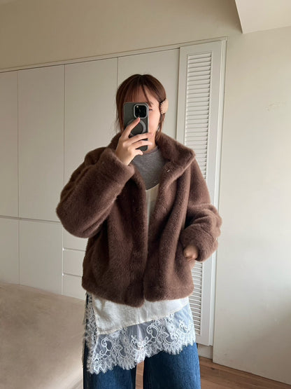 JK1879 翻領皮草外套