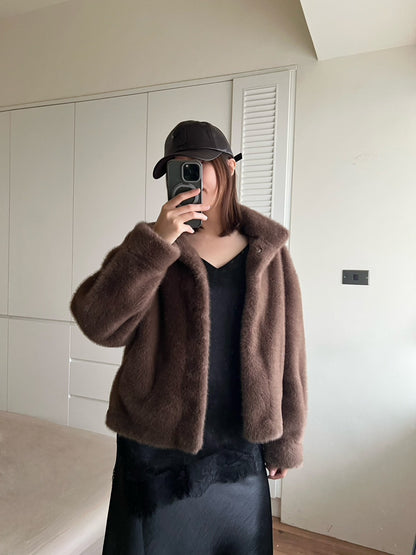 JK1879 翻領皮草外套