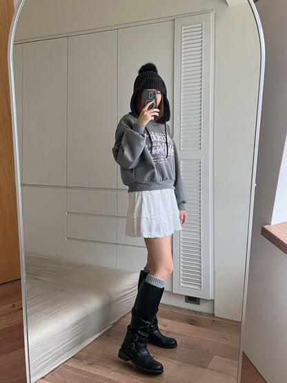 KS744 荷葉邊雪紡短褲裙