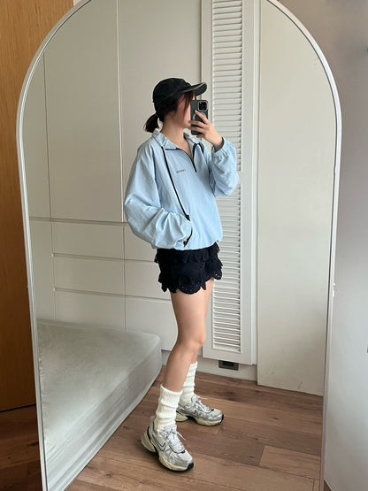 ST4531 降落傘布拉鏈立領上衣