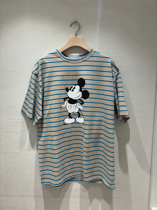 4D214 橫條米奇長版T