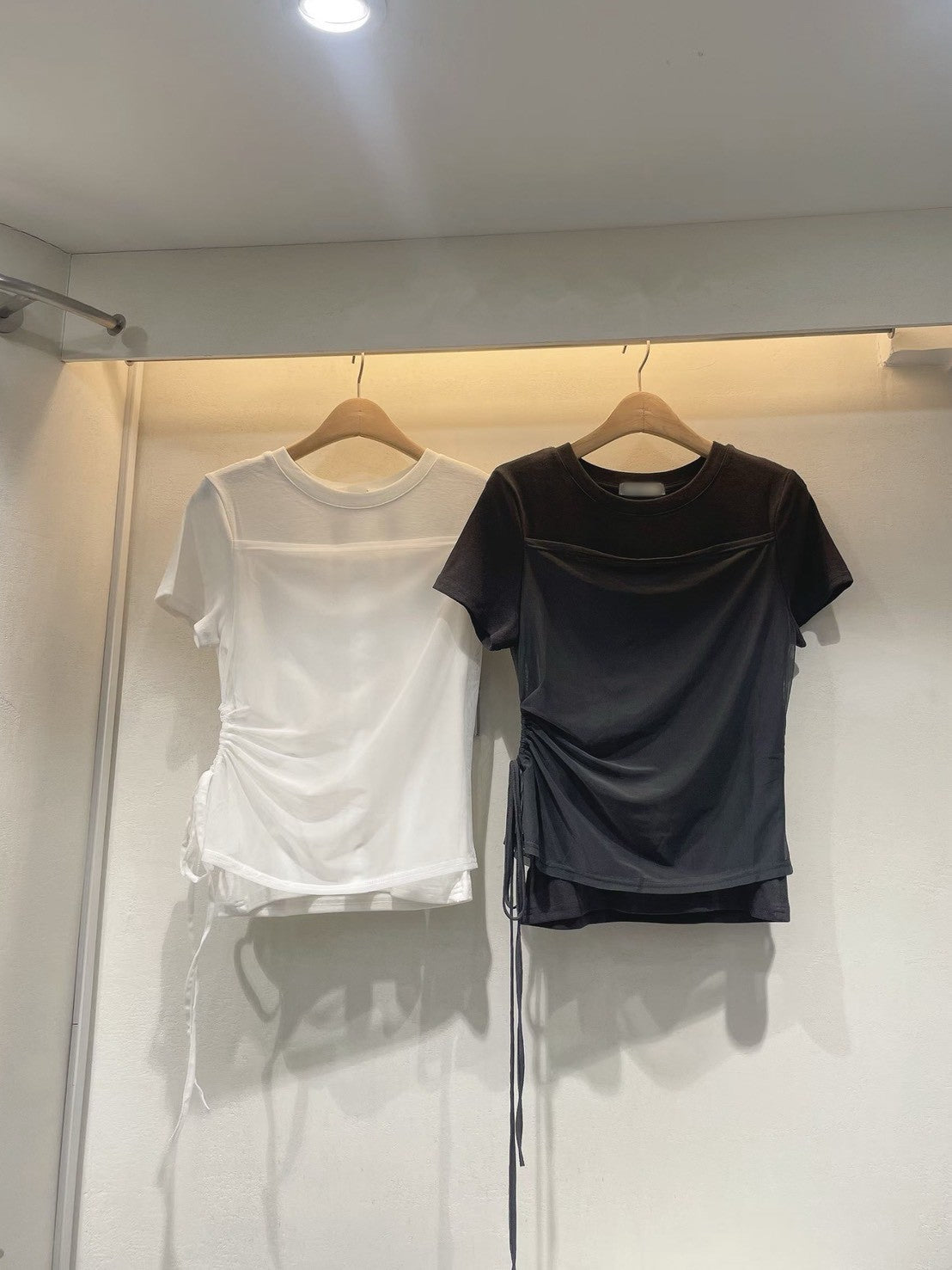 6C217 拚軟紗棉短T