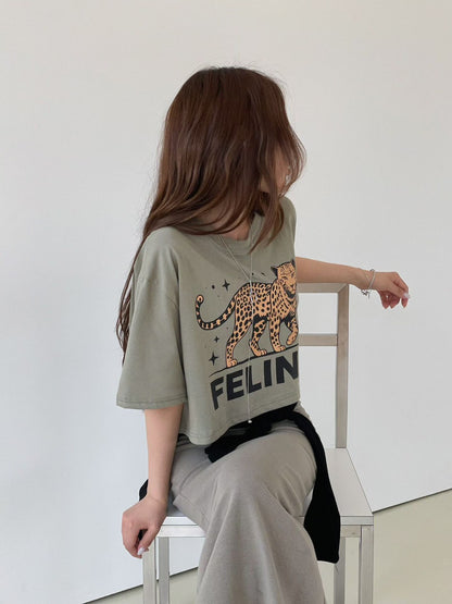 6D118 花豹feline短版T