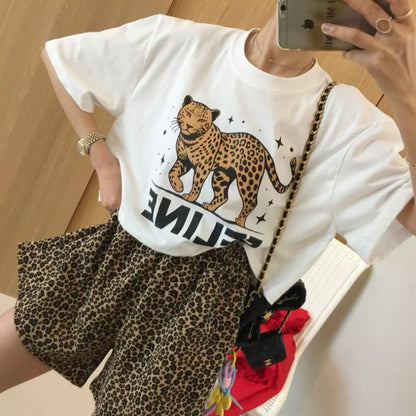 6D118 花豹feline短版T