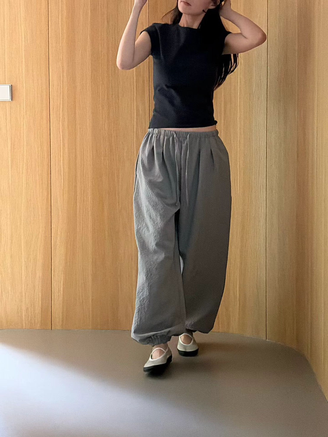 6A207 鬆緊腰燈籠長褲