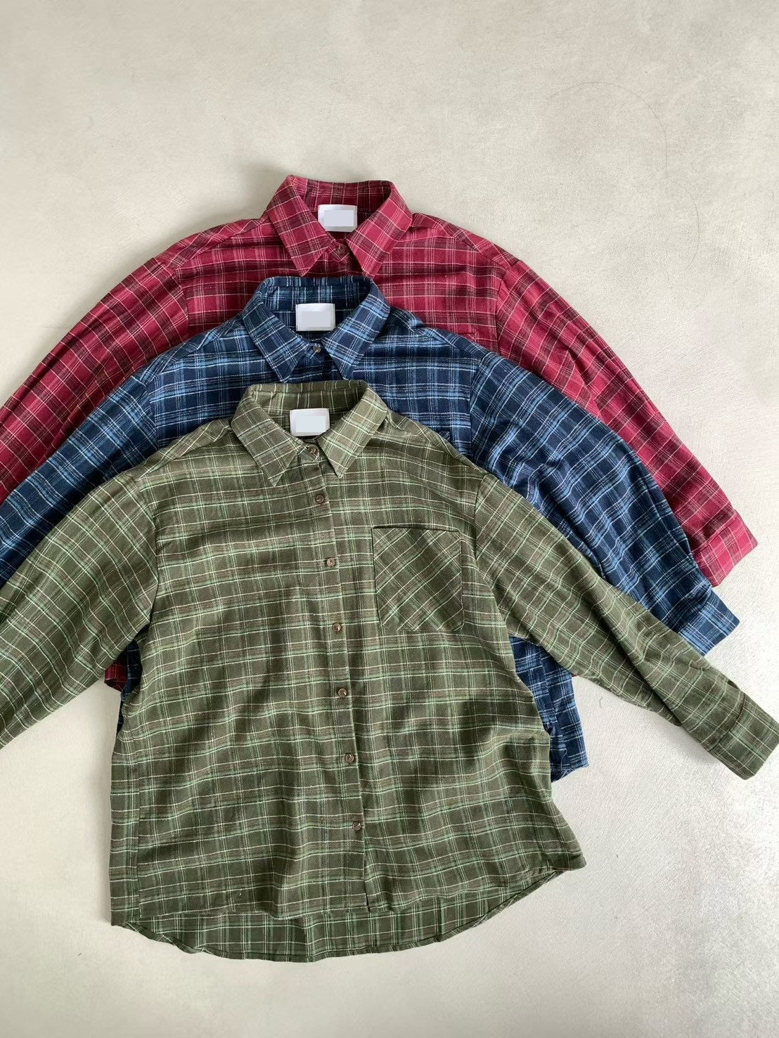 SH902 格紋長版襯衫