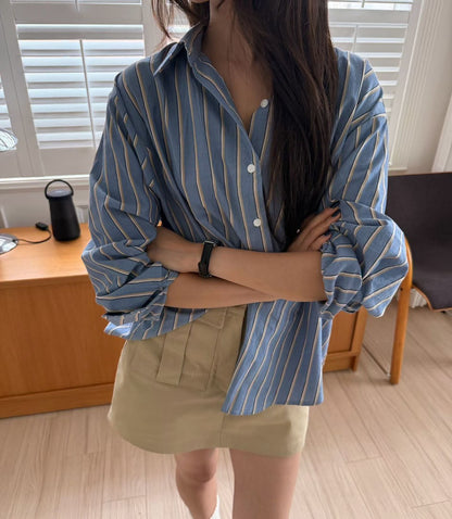 SH903 雙色直條紋襯衫