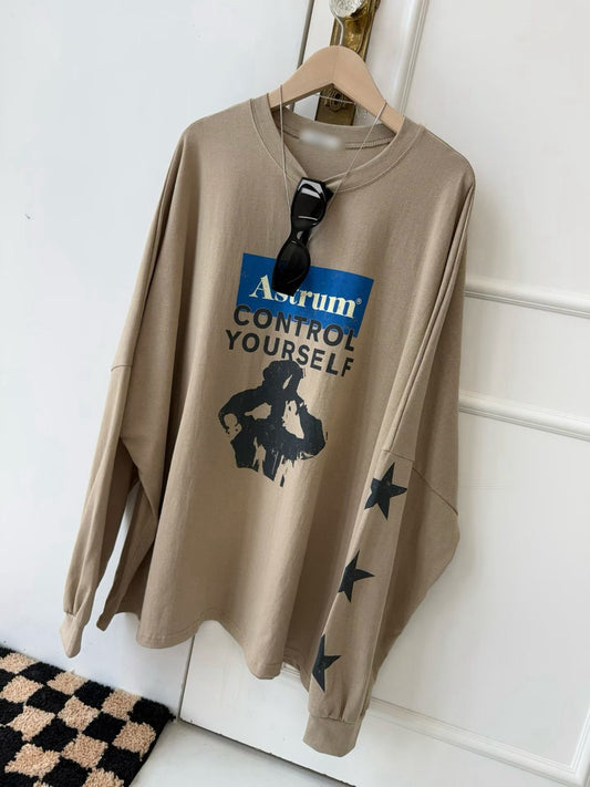 TS903 Astrum星星袖長版寬T