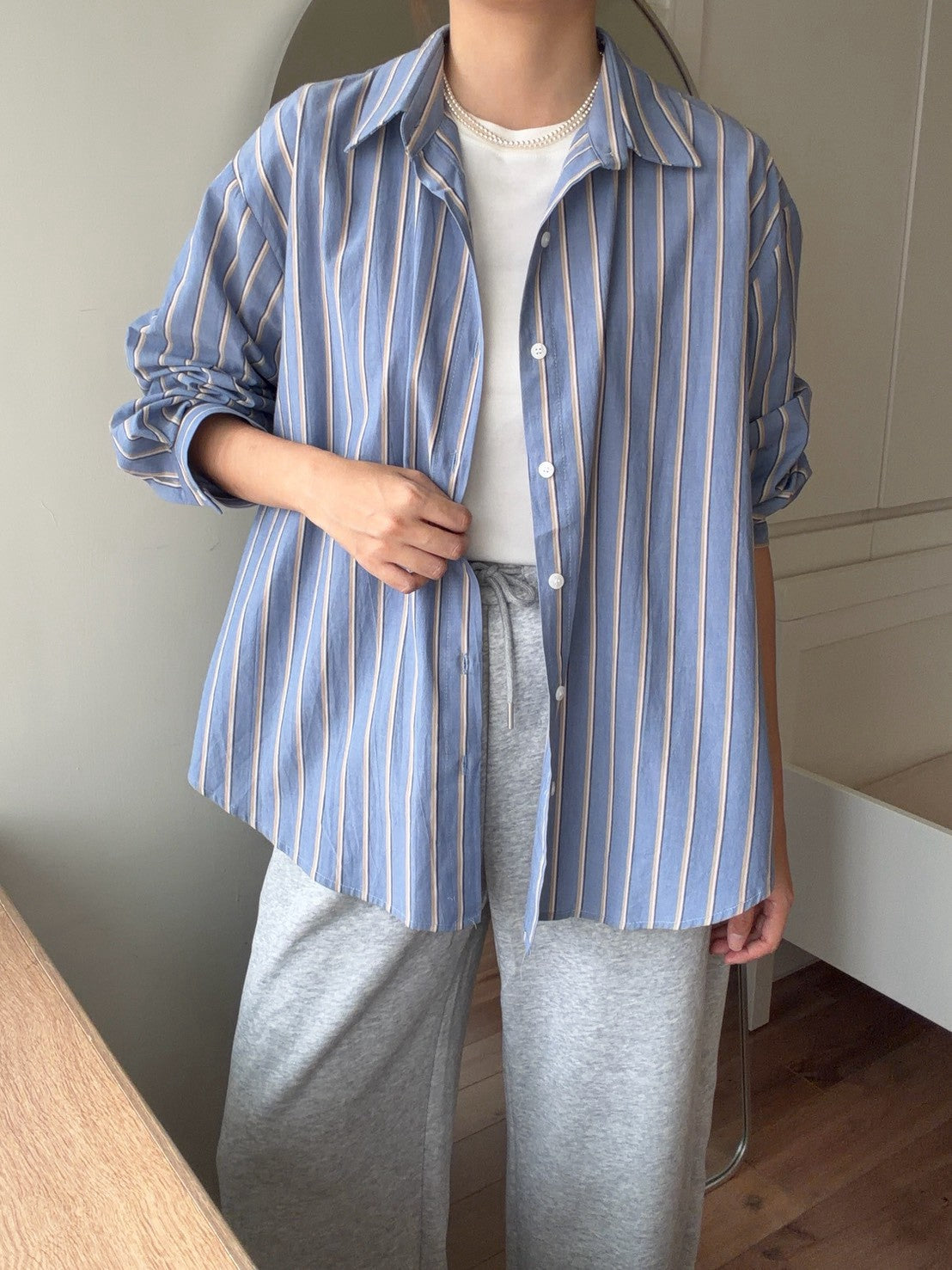 SH903 雙色直條紋襯衫