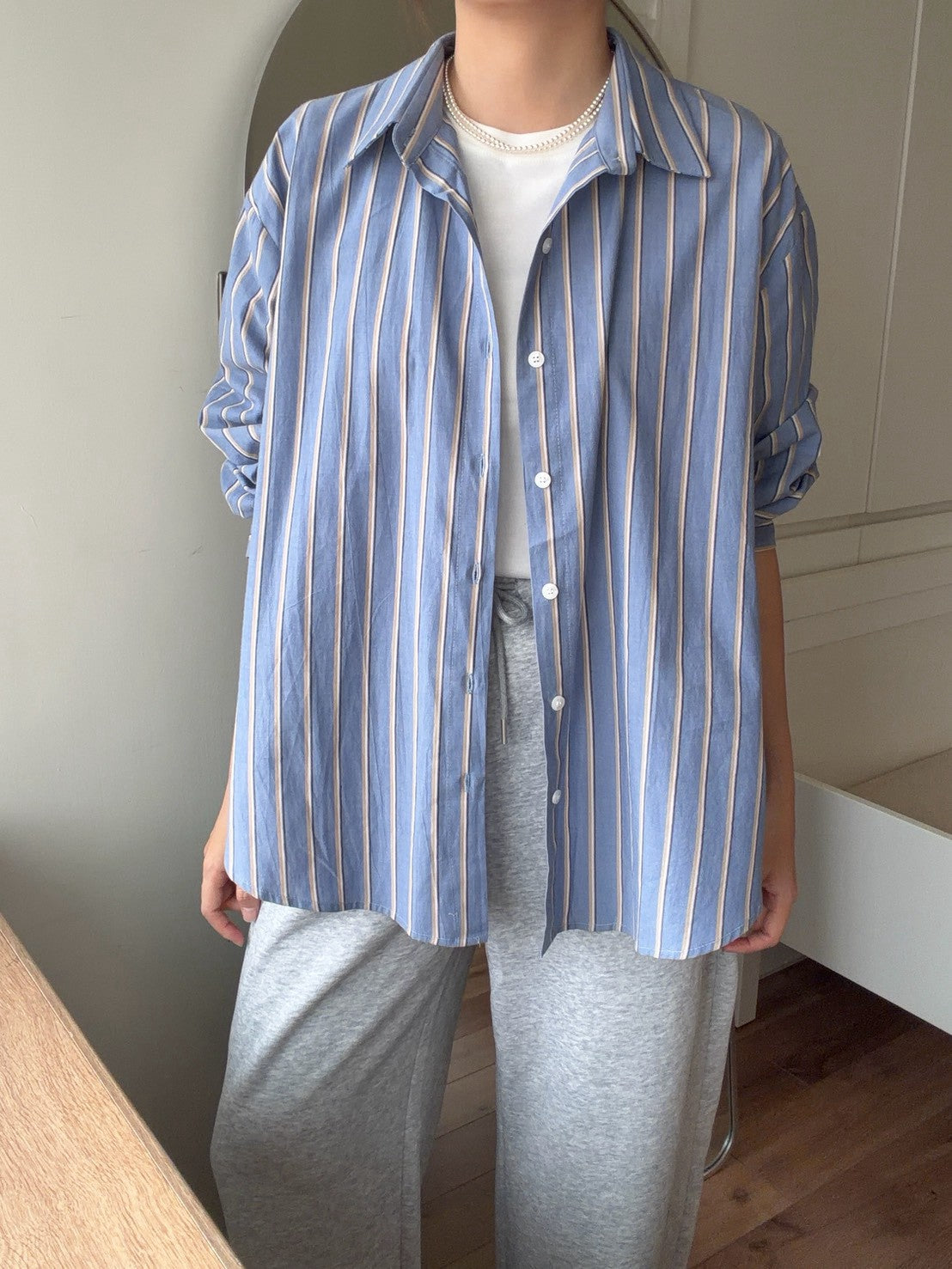 SH903 雙色直條紋襯衫