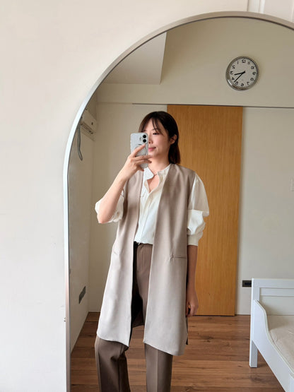 JK907 俐落簡約長版西裝背心