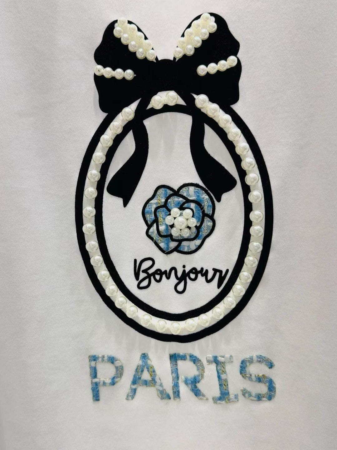 4C105 珍珠蝴蝶結PARIS精梳棉T