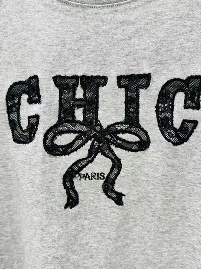 4C107 蕾絲CHIC精梳棉T