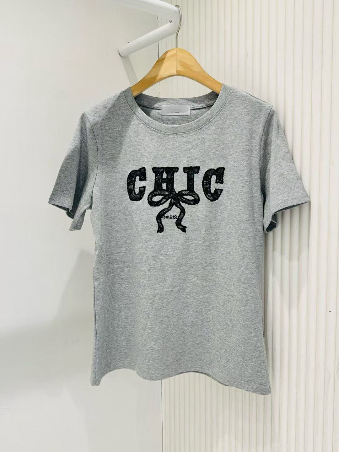4C107 蕾絲CHIC精梳棉T