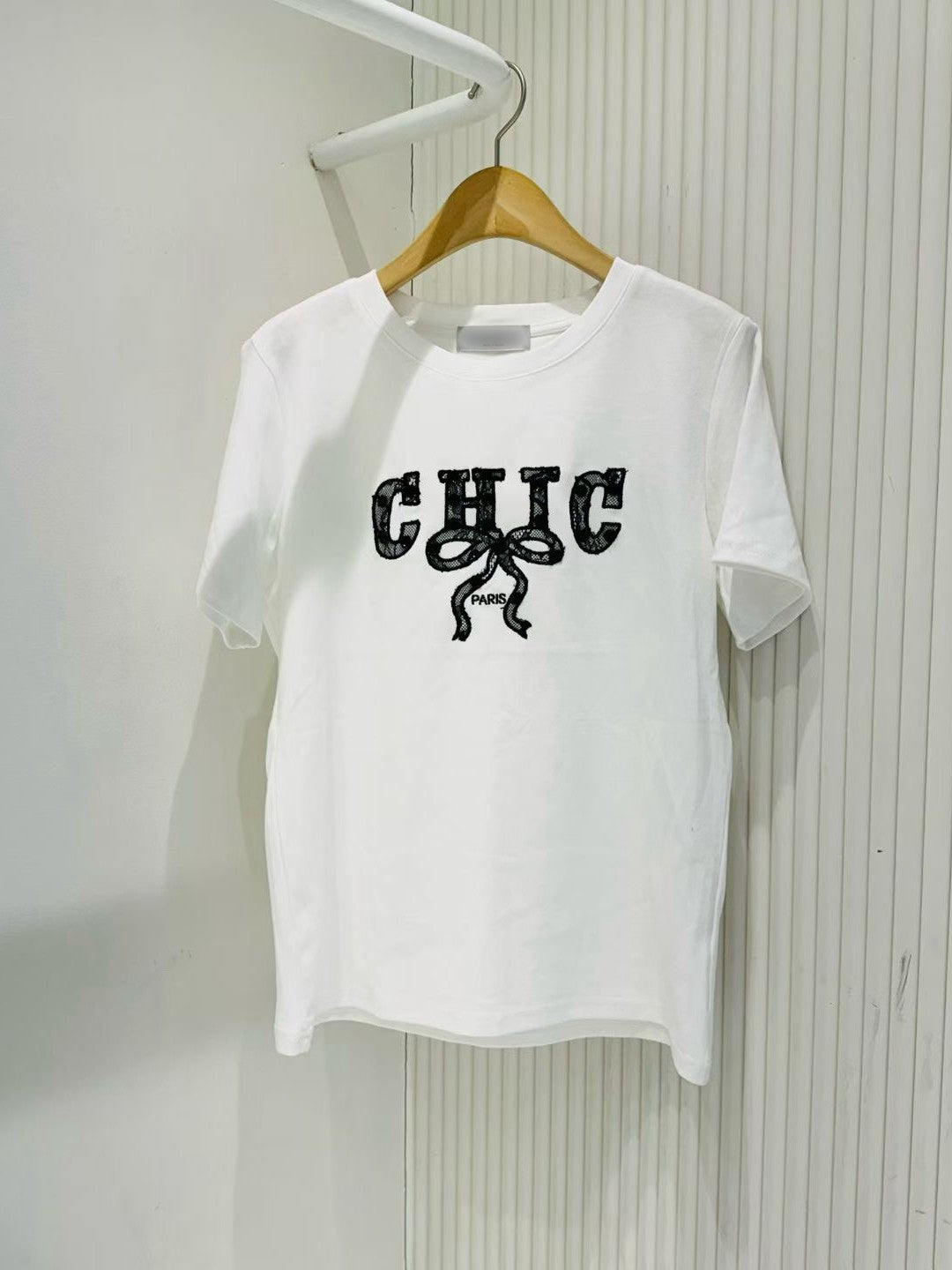 4C107 蕾絲CHIC精梳棉T