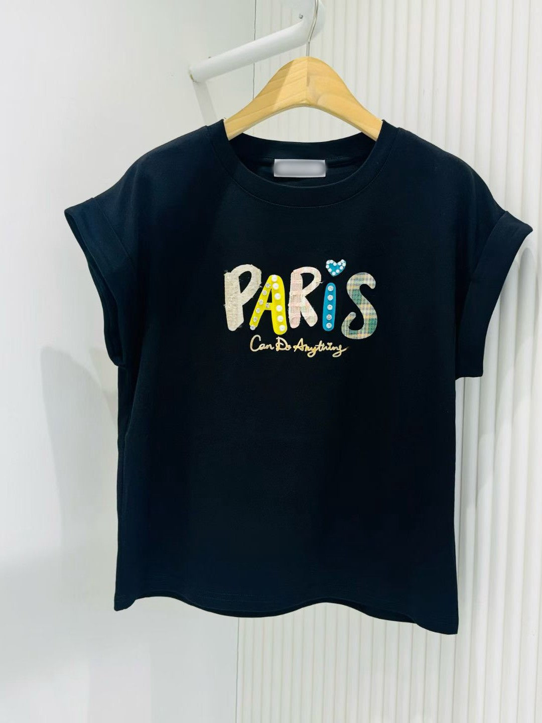 4C112 異材質PARIS精梳棉T