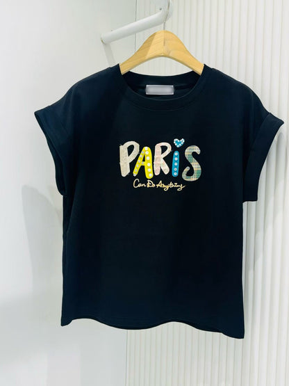 4C112 異材質PARIS精梳棉T