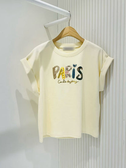4C112 異材質PARIS精梳棉T