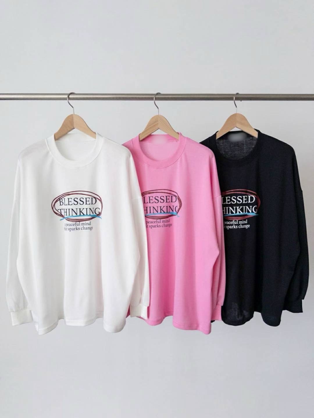 9A201 紅圈字母袖縮口寬T