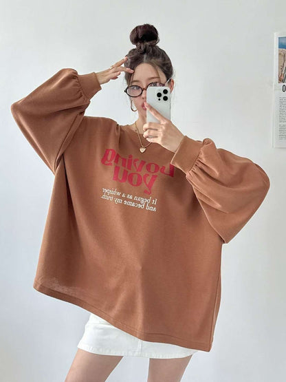 9A205 Loving you袖縮口寬T