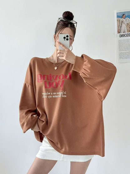 9A205 Loving you袖縮口寬T