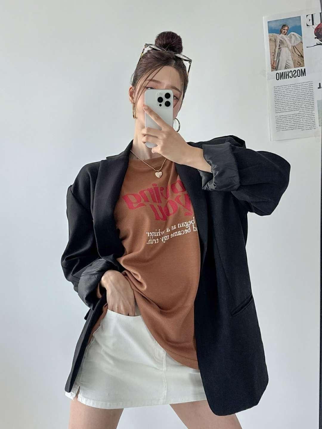 9A205 Loving you袖縮口寬T