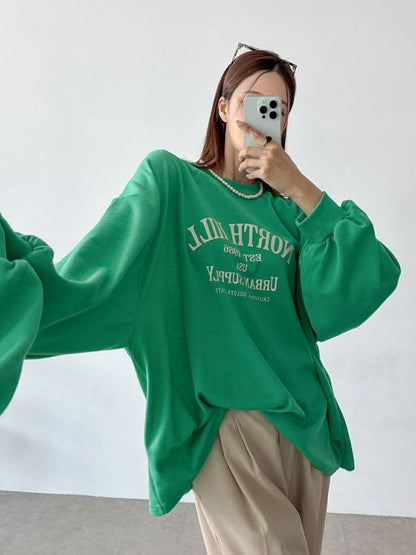 9A202 North hill袖縮口寬T