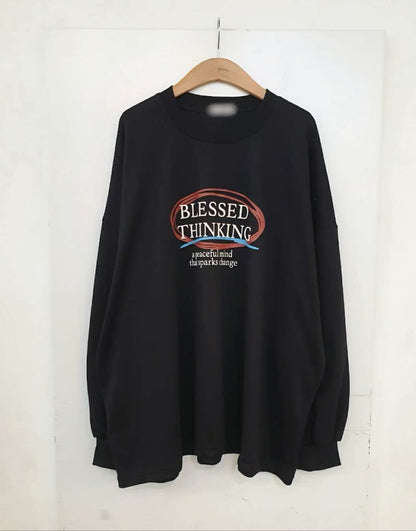 9A201 紅圈字母袖縮口寬T