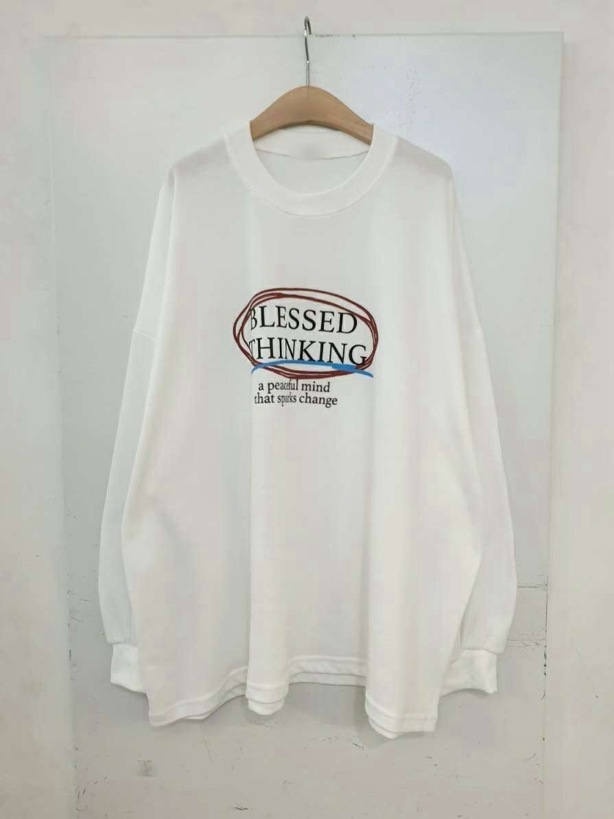 9A201 紅圈字母袖縮口寬T