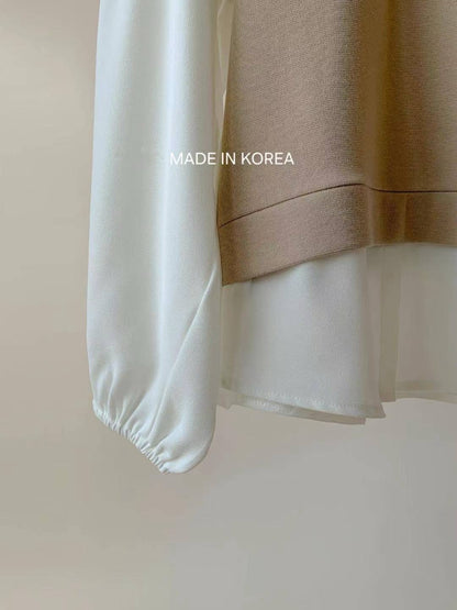 9B109 假兩件襯衫下擺上衣