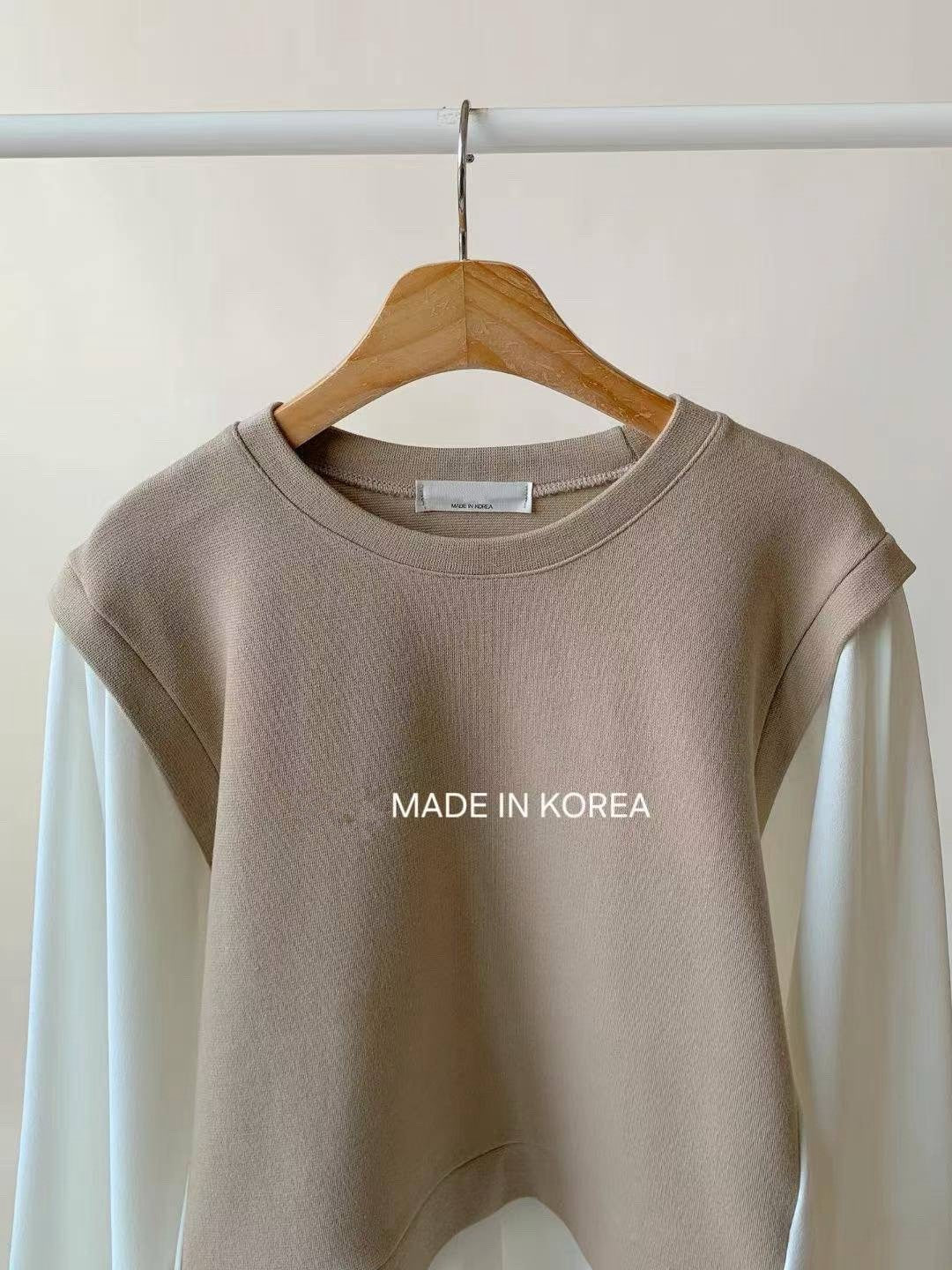 9B109 假兩件襯衫下擺上衣