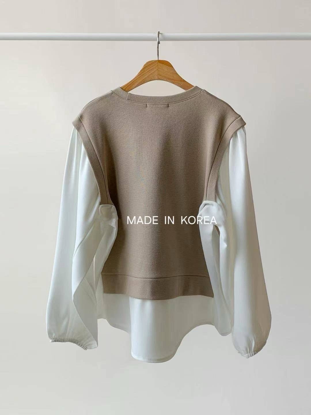 9B109 假兩件襯衫下擺上衣