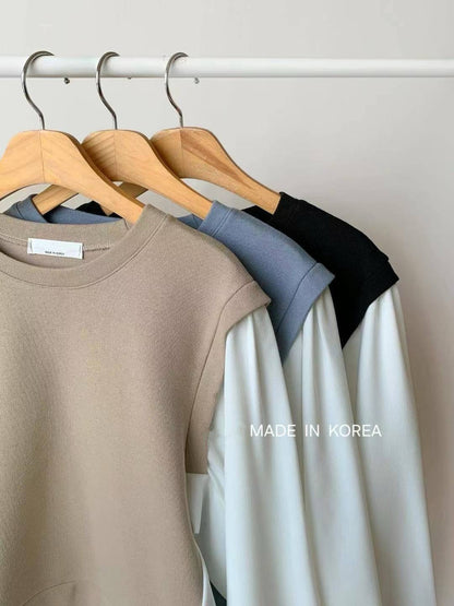 9B109 假兩件襯衫下擺上衣