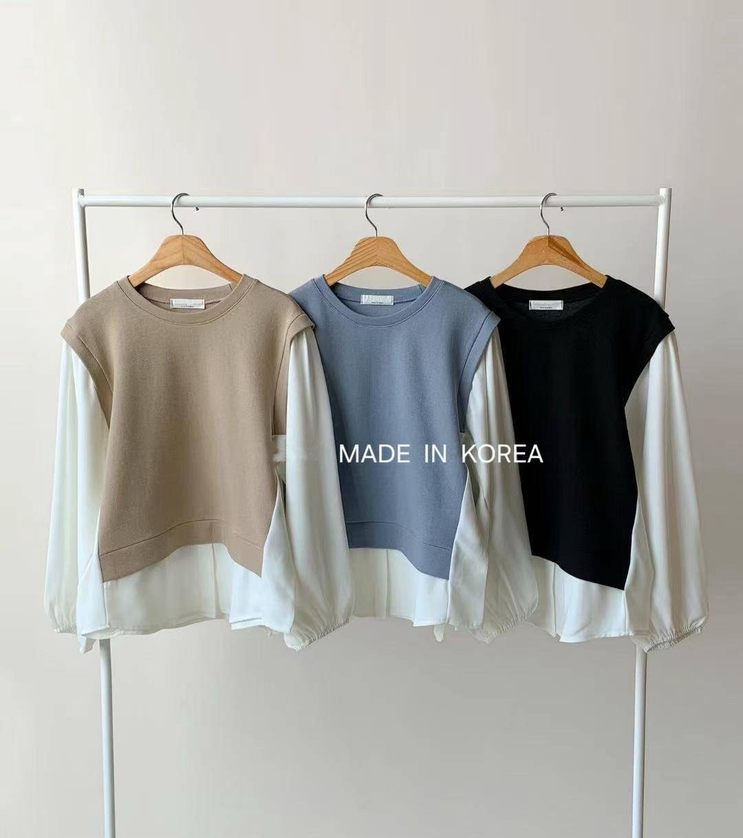 9B109 假兩件襯衫下擺上衣