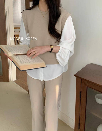 9B109 假兩件襯衫下擺上衣