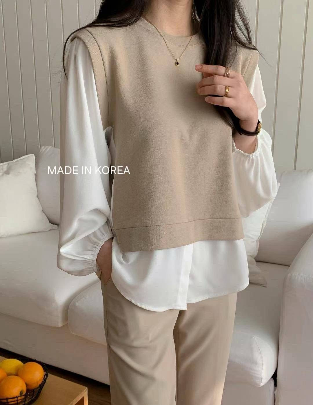 9B109 假兩件襯衫下擺上衣