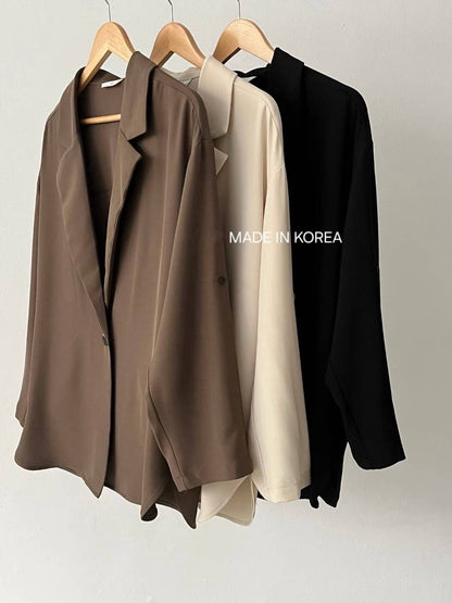 9B103 袖扣繩雪紡西裝罩衫