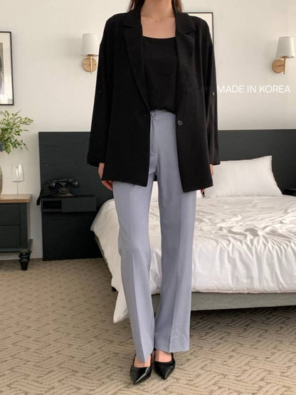 9B103 袖扣繩雪紡西裝罩衫