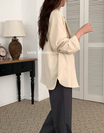 9B103 袖扣繩雪紡西裝罩衫