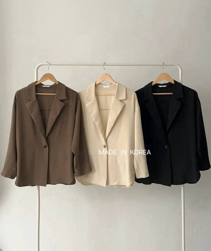 9B103 袖扣繩雪紡西裝罩衫