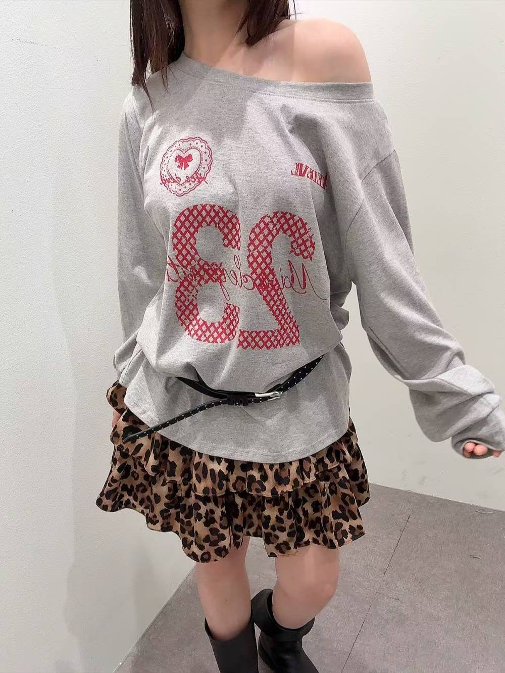 9B202 豹紋褲裙