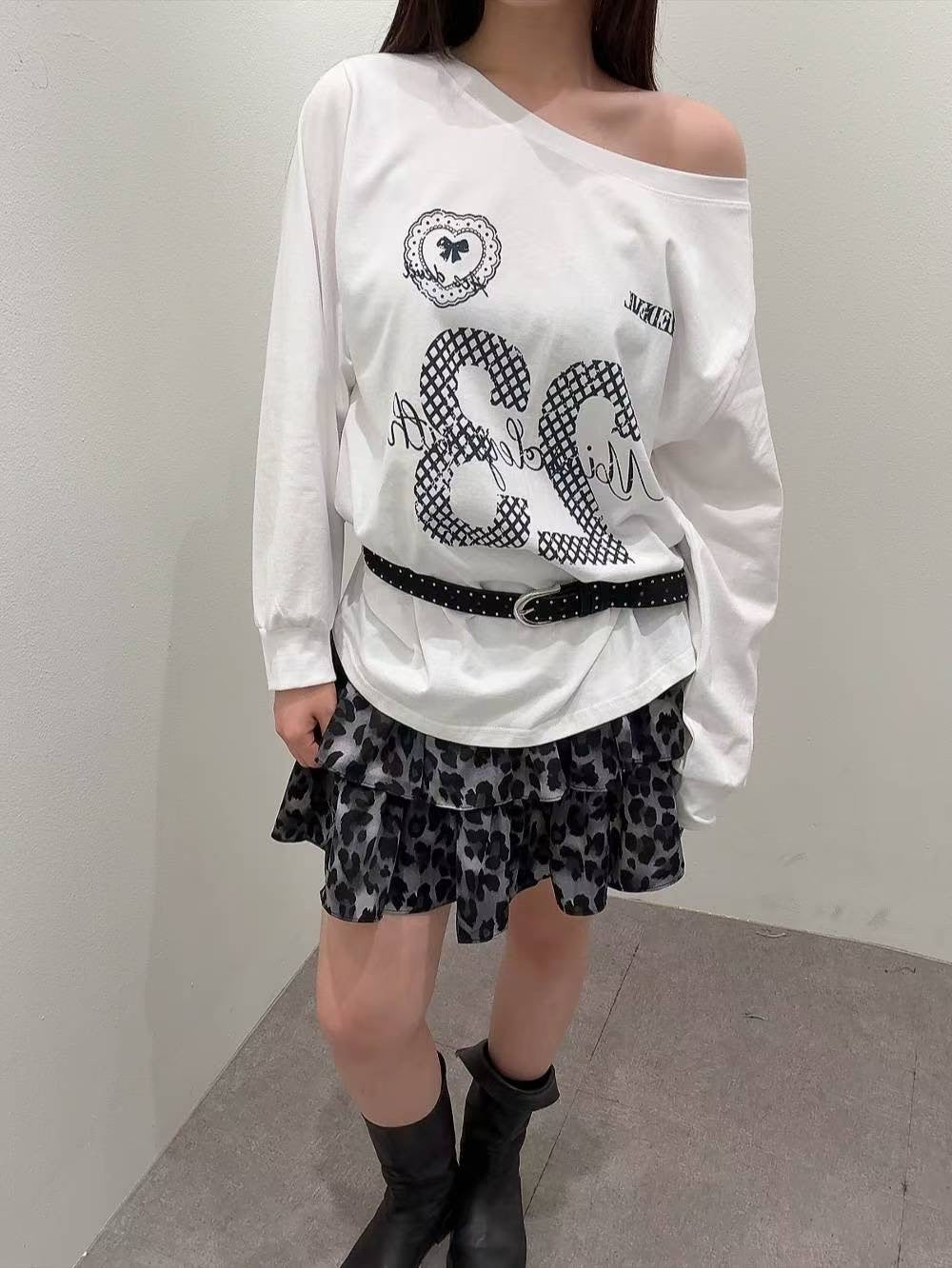 9B202 豹紋褲裙