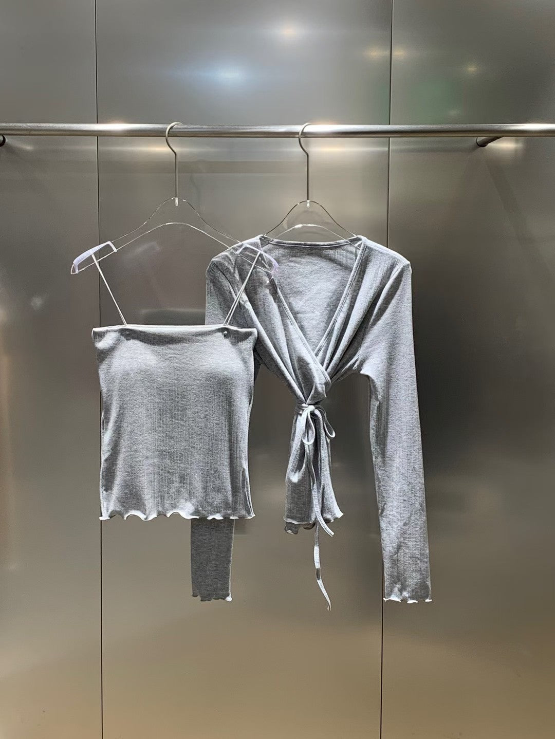 9C201 綁帶螺紋舒服棉罩衫