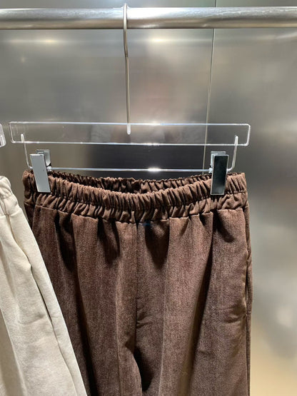 12C305 秋冬款挺料鬆緊腰長寬褲