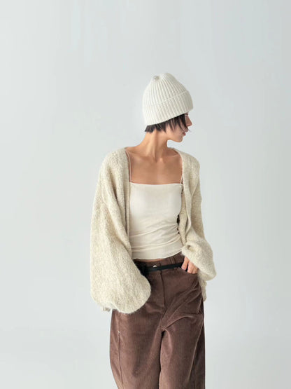 12C301 混色鬆弛感毛料罩衫