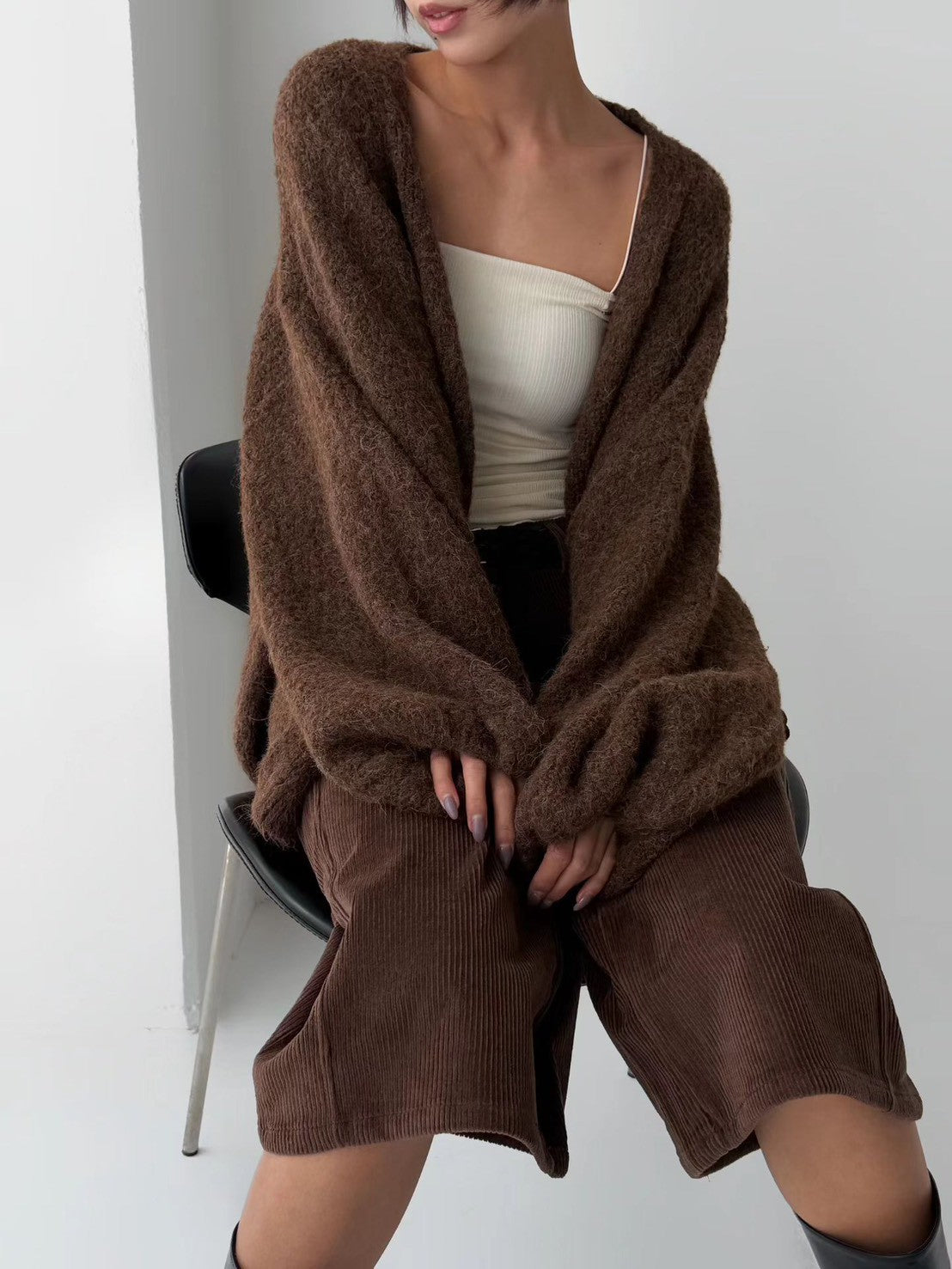 12C301 混色鬆弛感毛料罩衫