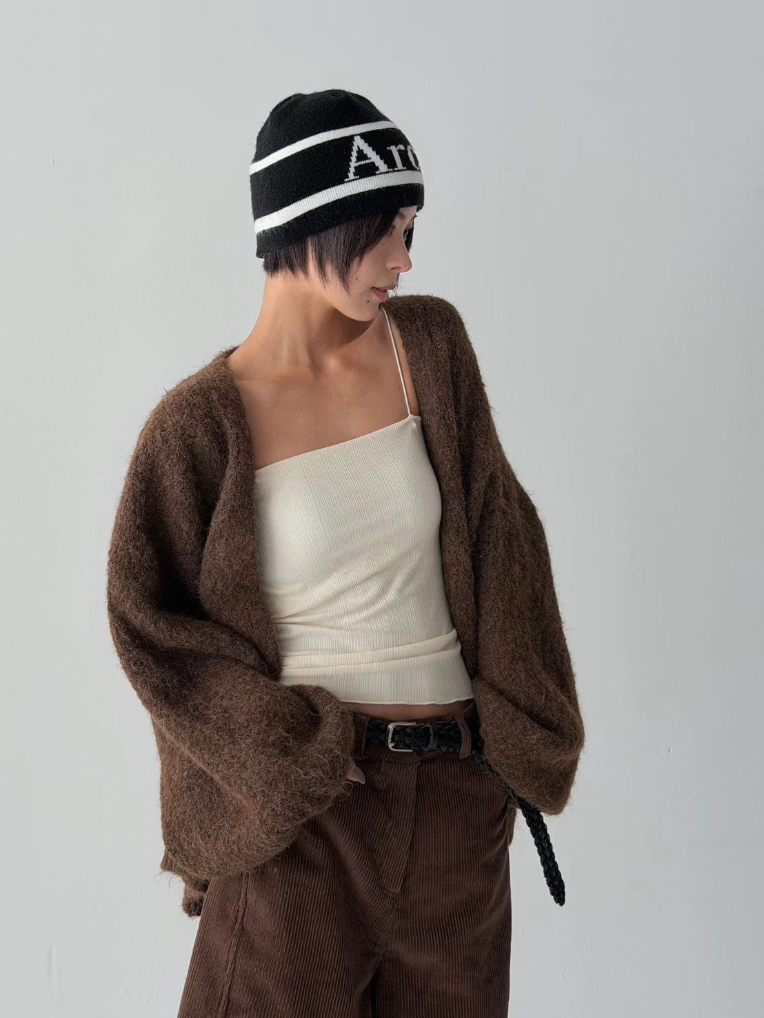 12C301 混色鬆弛感毛料罩衫